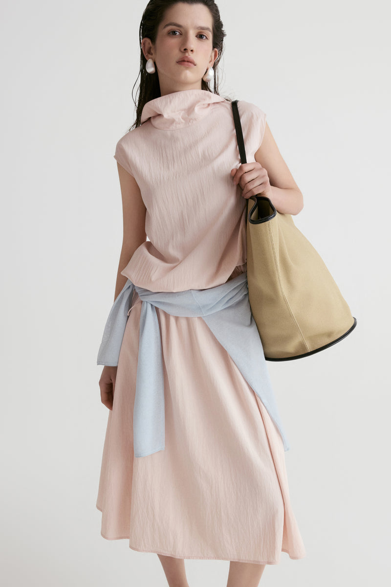 Amalfi Elasticated Dress-Blush
