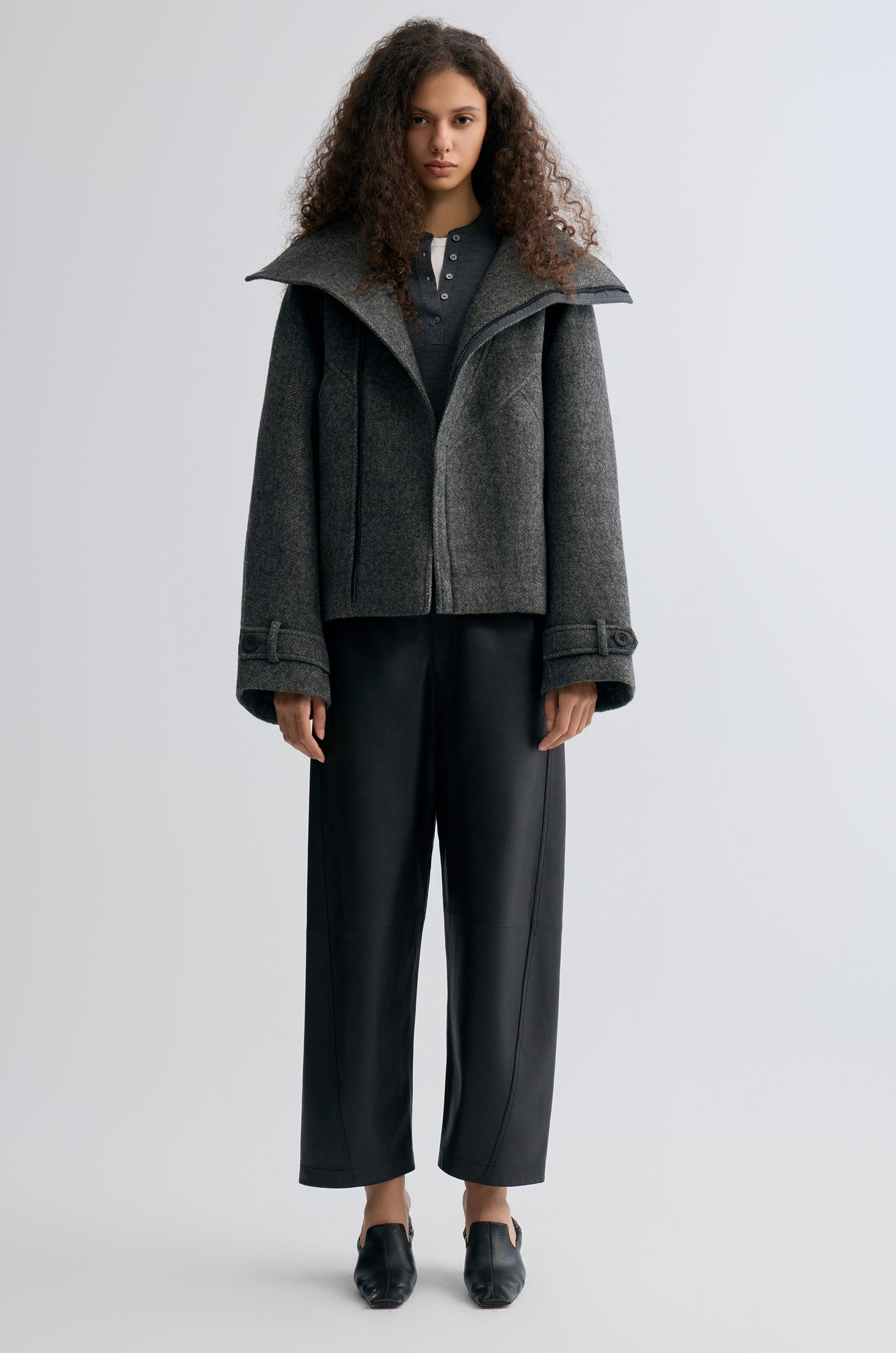 Retro Herringbone Wool Jacket