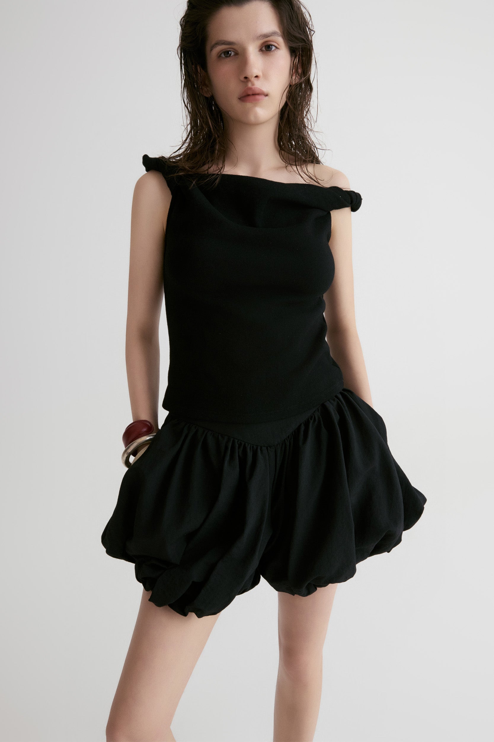 Amalfi Bubble Short-Black