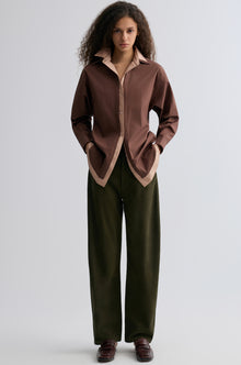 Relaxed Double-layer Shirt Rum