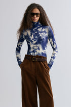 Shadow Long Sleeve Turtleneck Top Navy
