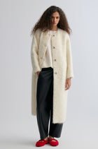 Clara Collarless Coat Cream