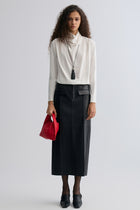 Cowl Jersey Top White