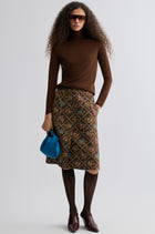 Retrobloom Jacquard Skirt Chocolate