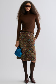 Retrobloom Jacquard Skirt Chocolate