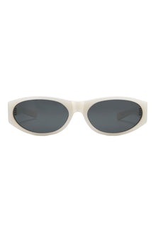 Winona Oval Sunglasses-White