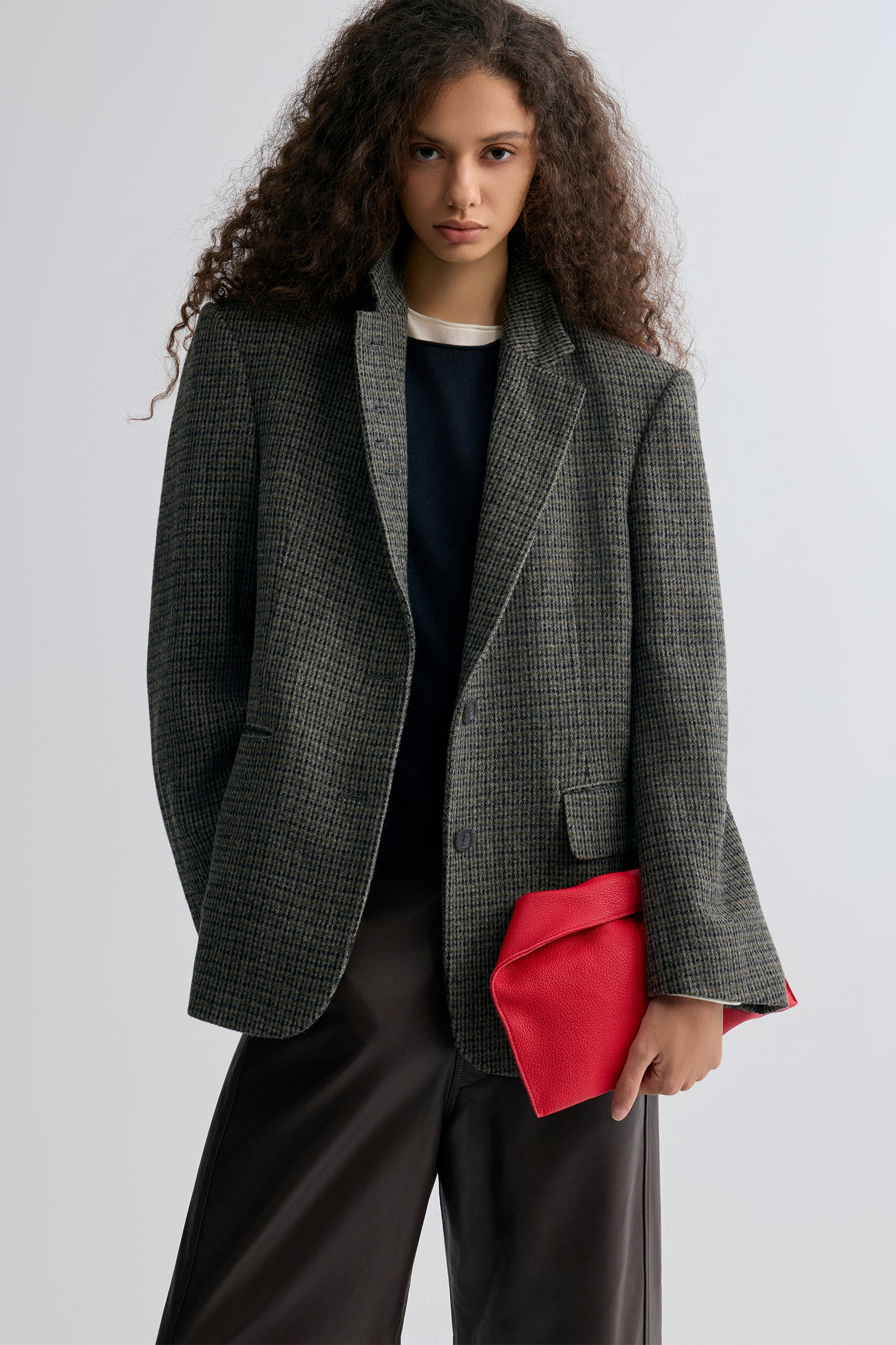Boxy Check Blazer