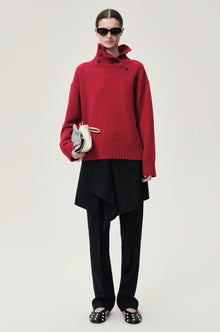 Vicky Turtleneck in Wool and Cashmere Red
