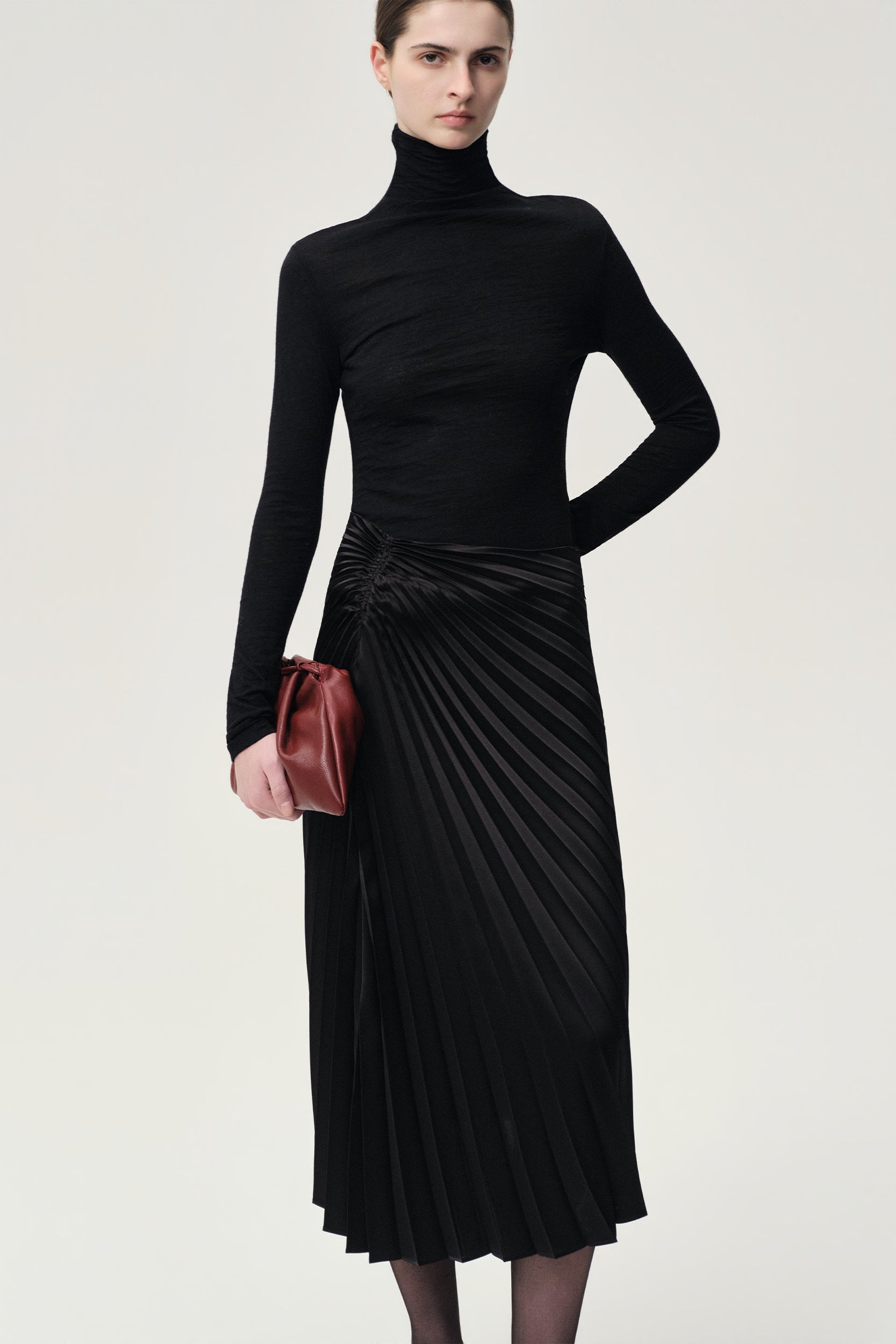 Open-back Wool Jersey Top Black