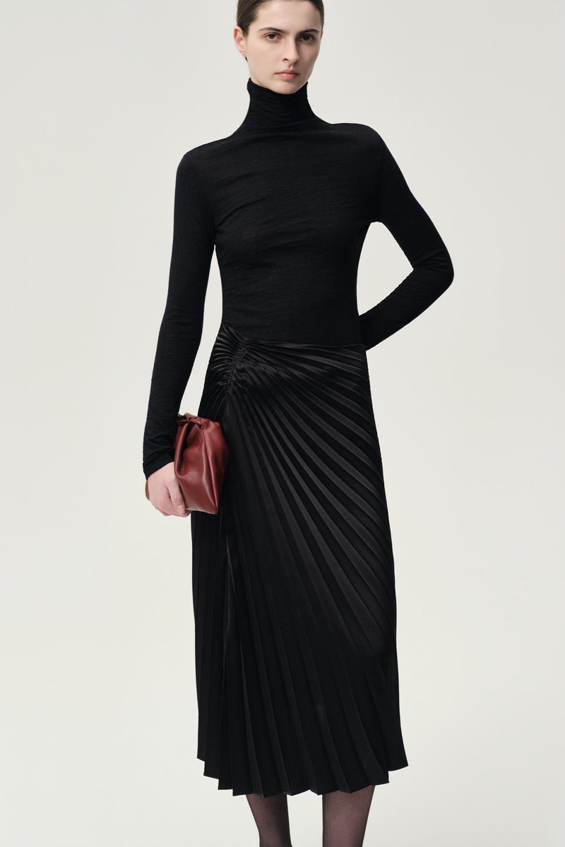 Open-back Wool Jersey Top Black
