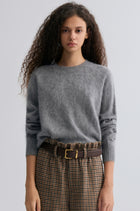 Buttery Boxy Brushed Wool Sweater Grey