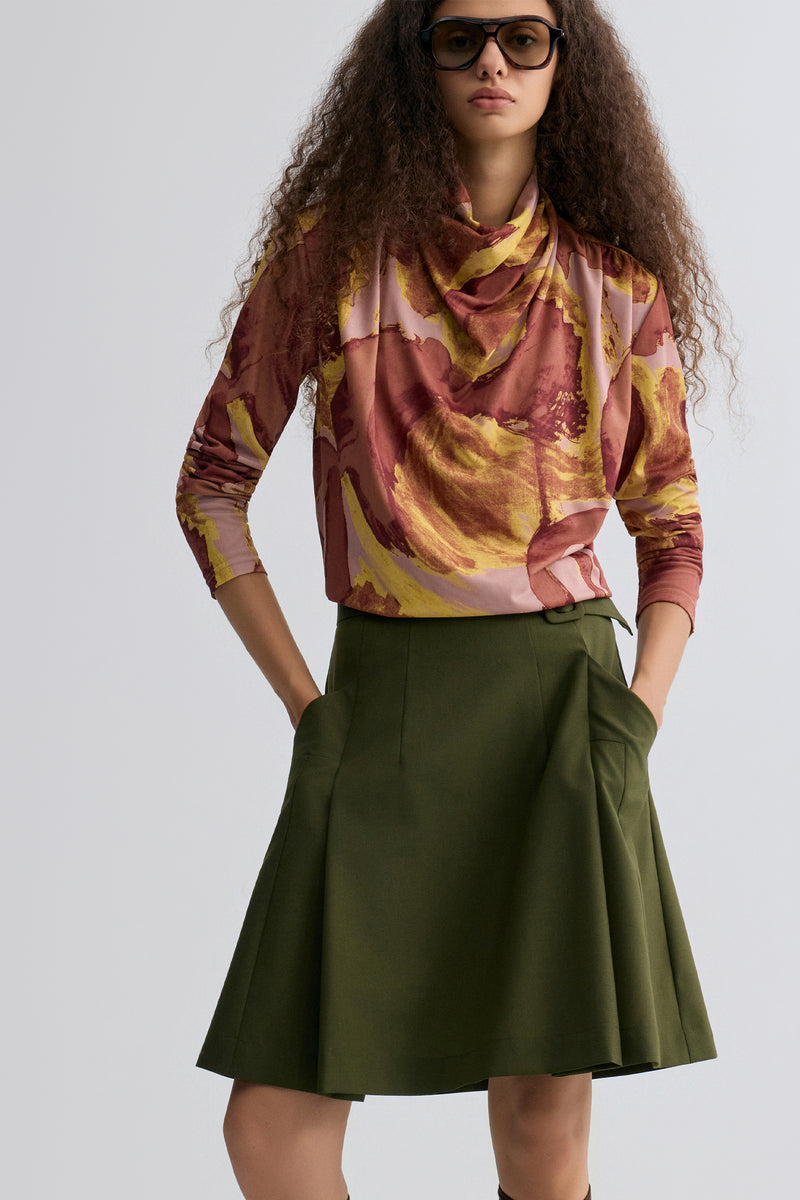 Verve Cowl Jersey Top Blush