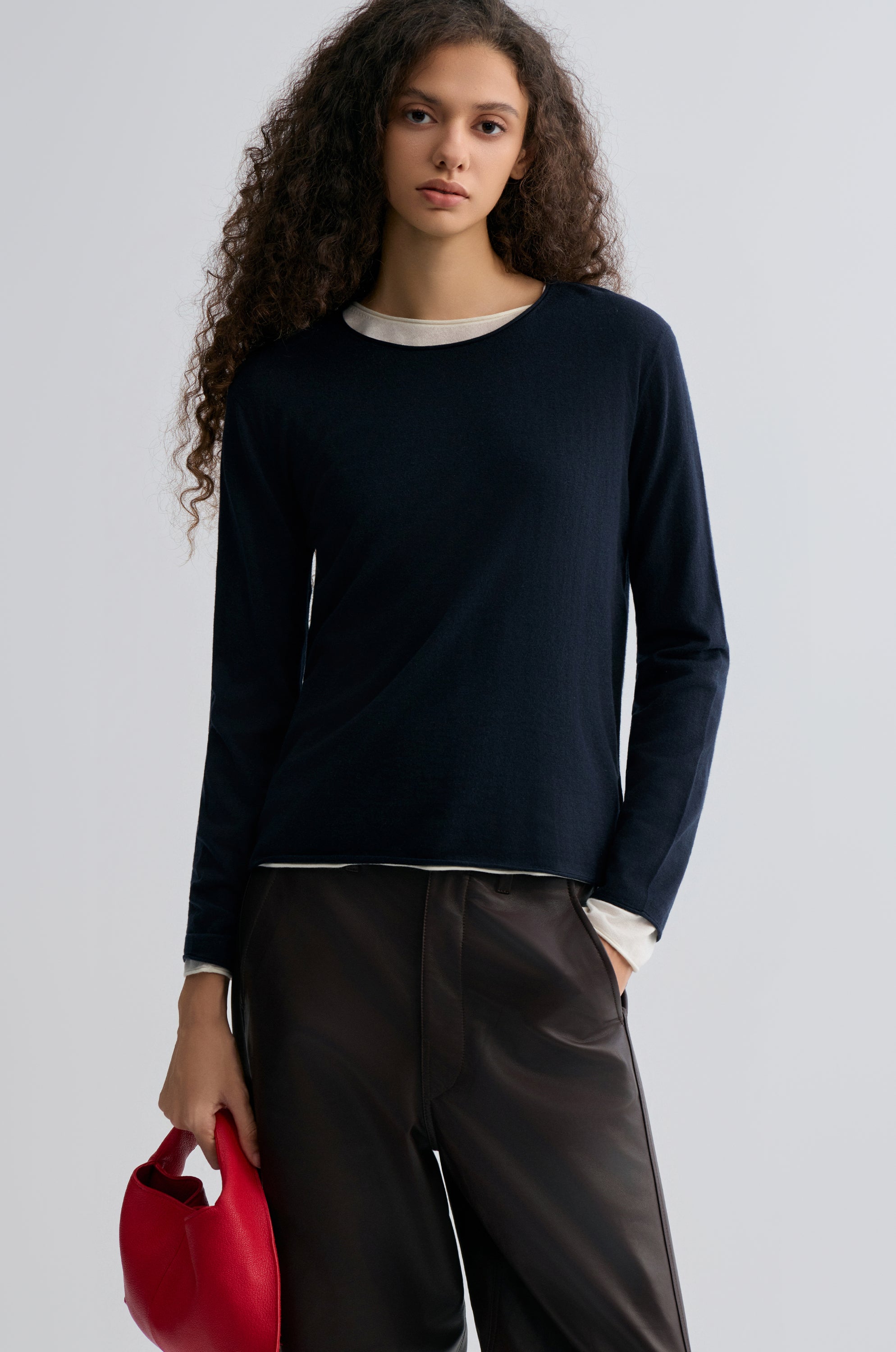 Cloudlike Knit Soft Crewneck Ink Blue