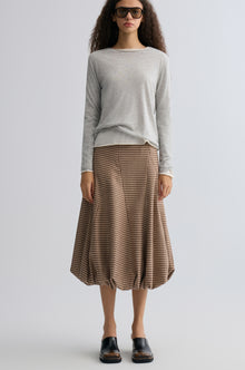 Tulip Checked Ballon-hem Skirt