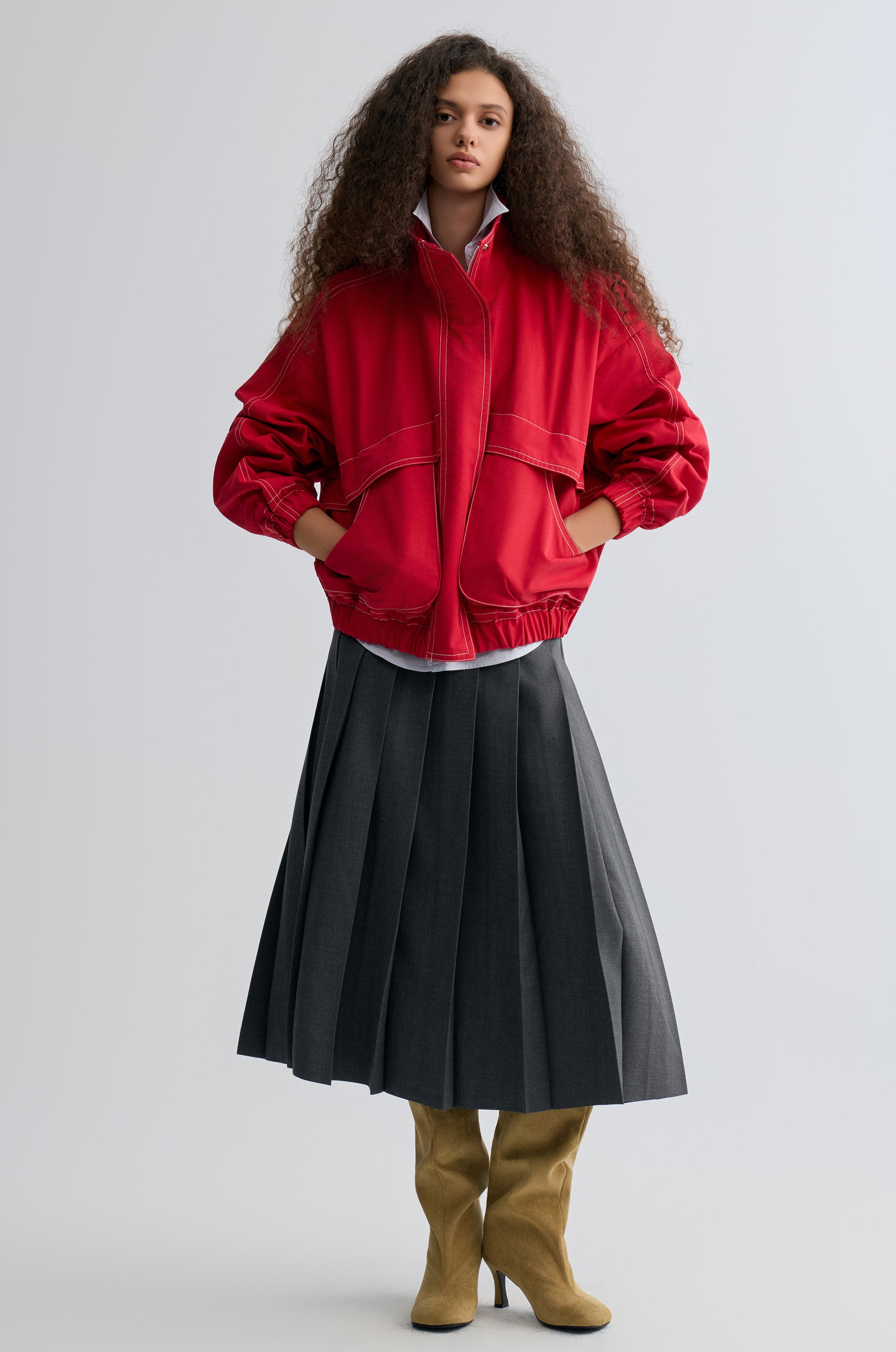 Weekend Flight Parachute Jacket Scarlet