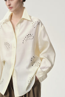 Stud-embellished Shirt Vanilla