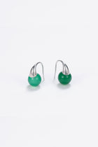 Silver-plated agate earrings