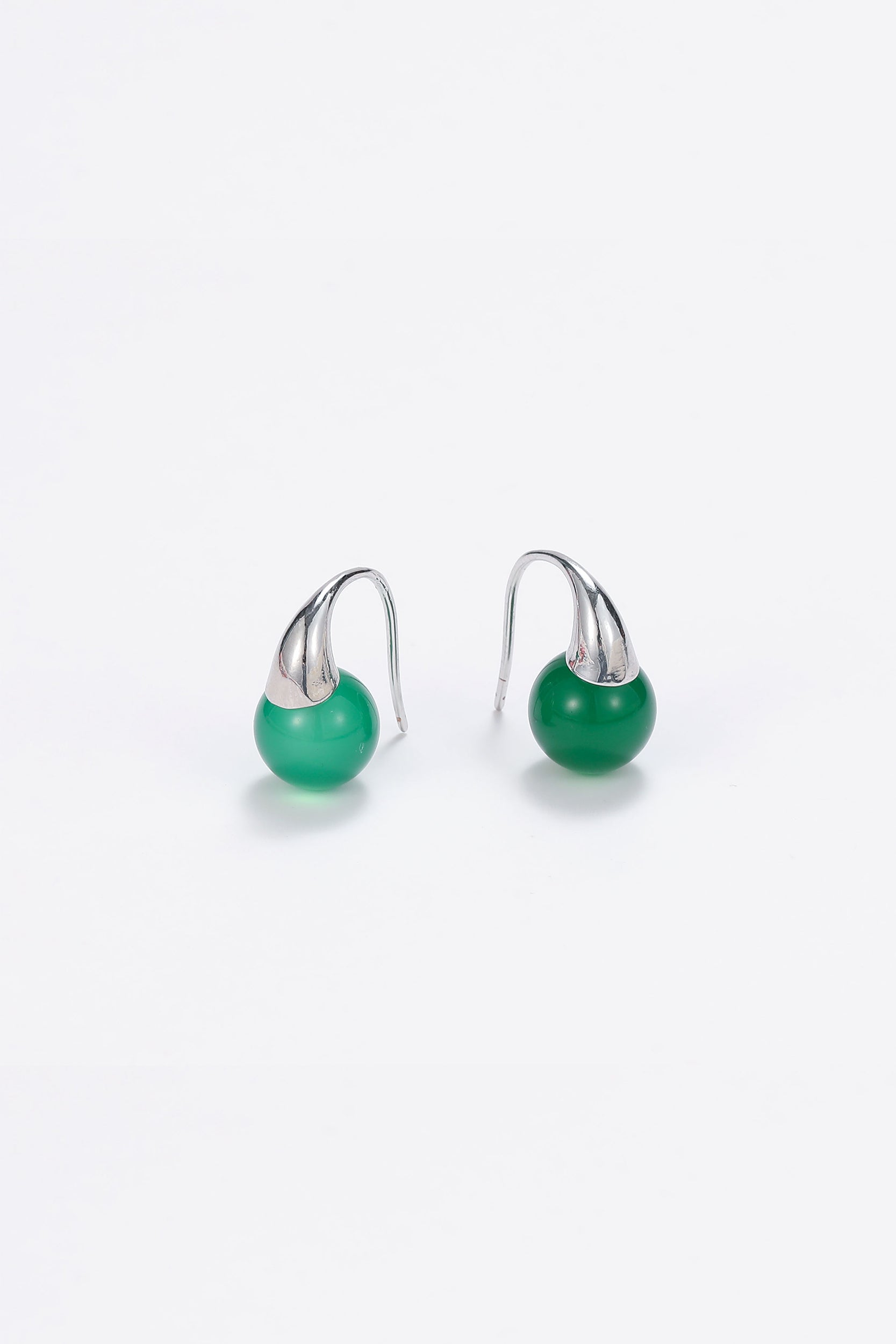Silver-plated agate earrings