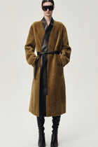Cléo Shearing Robe Coat Tabacco/ Black