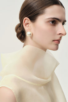 Large pearl stud earrings