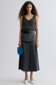 Fringe Metallic Tank Anthracite Grey