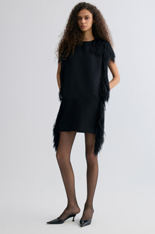 Side-Trim Wool Dress