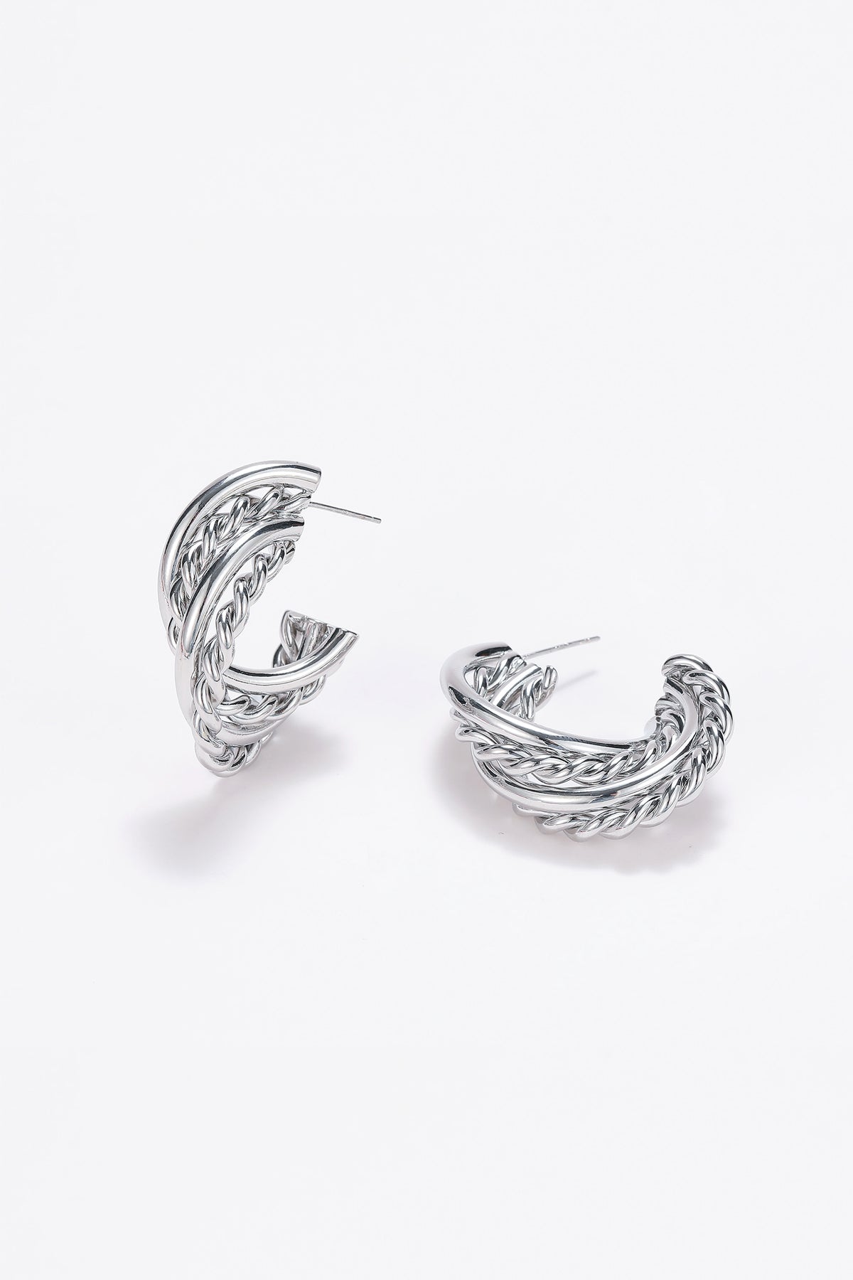 Layered band hoop Earrings