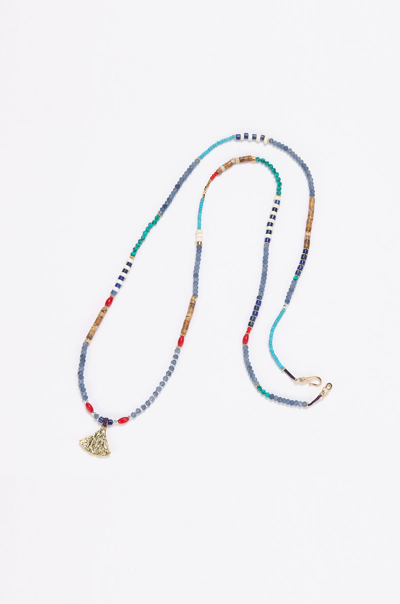 Solara gold-plated multi-stone necklace