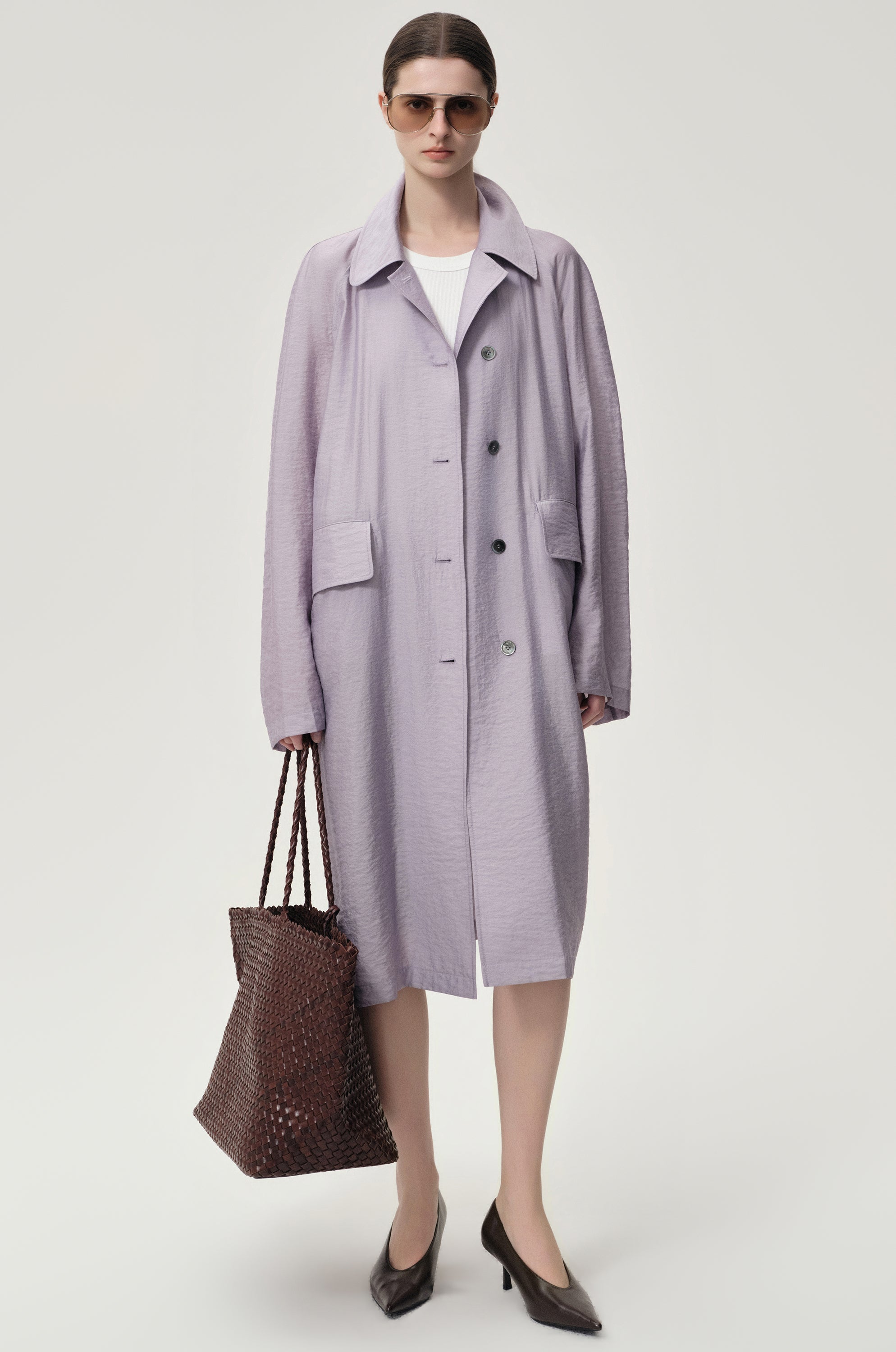 Zephy Trench Purple Ash