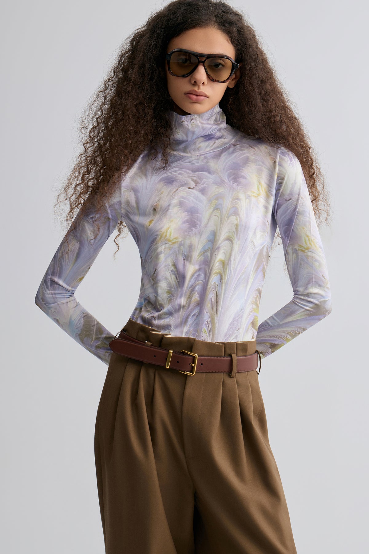 Whisper Long Sleeve Turtleneck Top