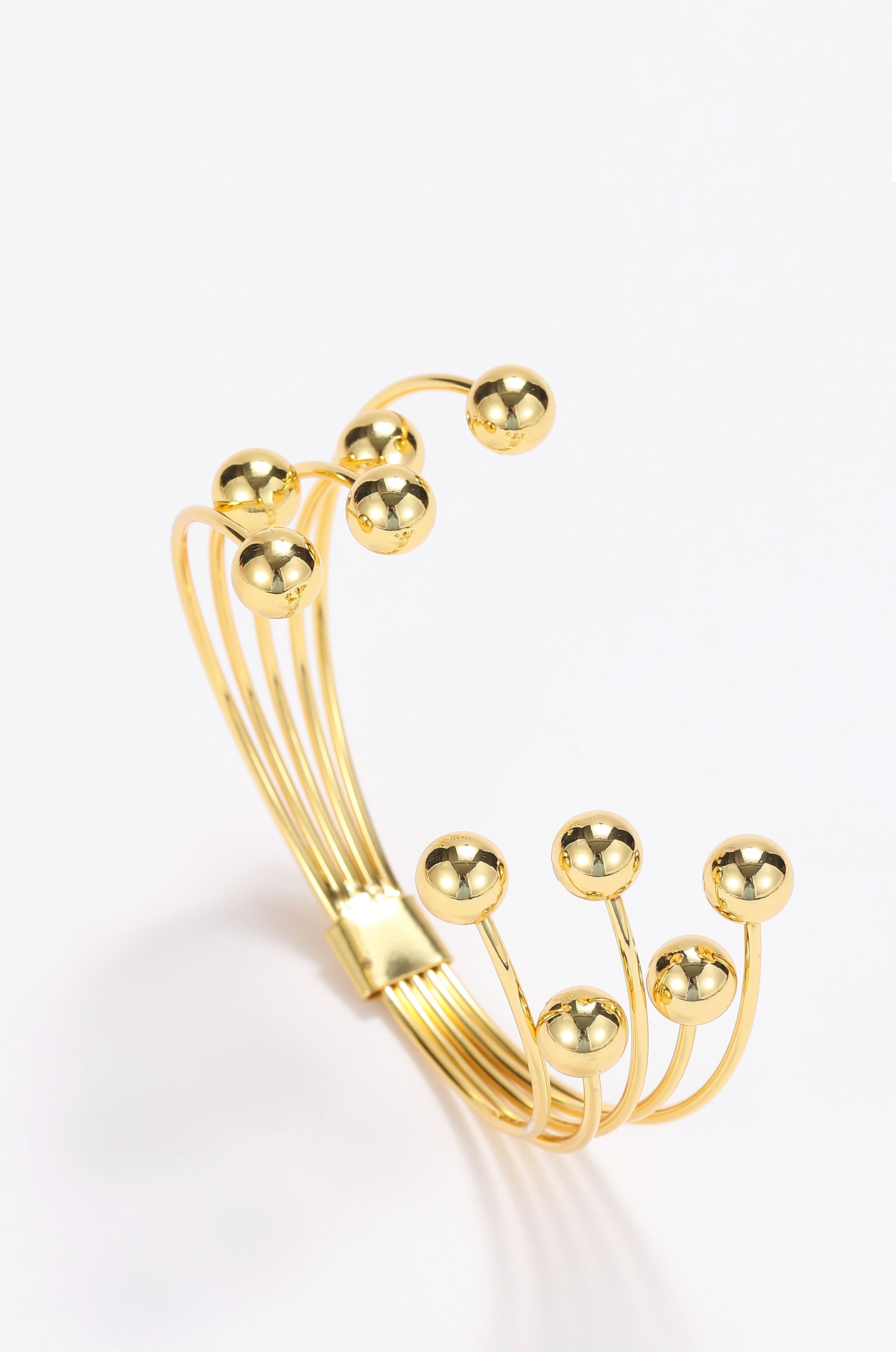 Sphere hinge cuff bracelet Gold