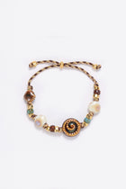 Tide gold-plated and seashell beaded bracelet Beige