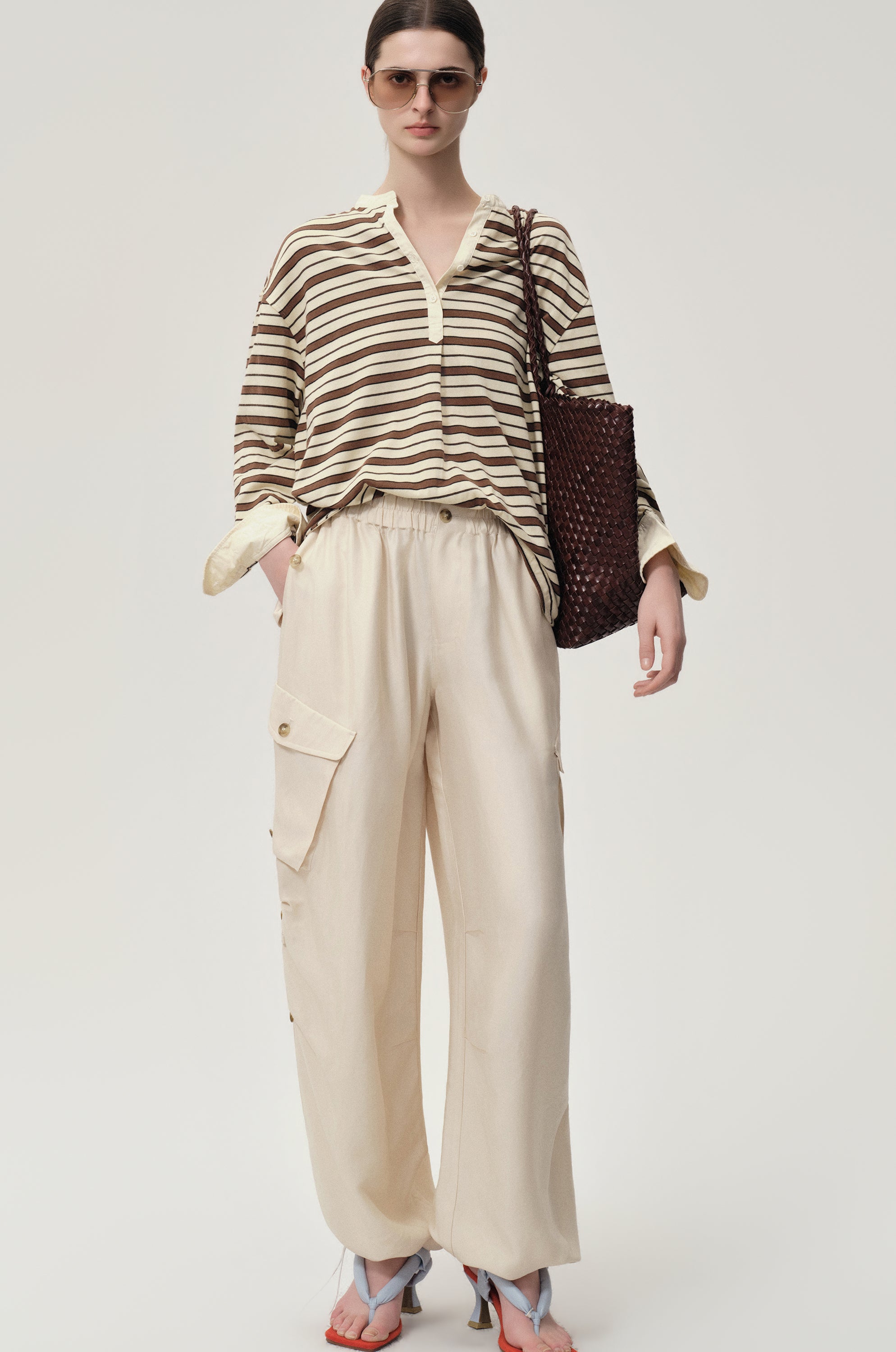 Drift Baggy Cargo Trousers Porcelain