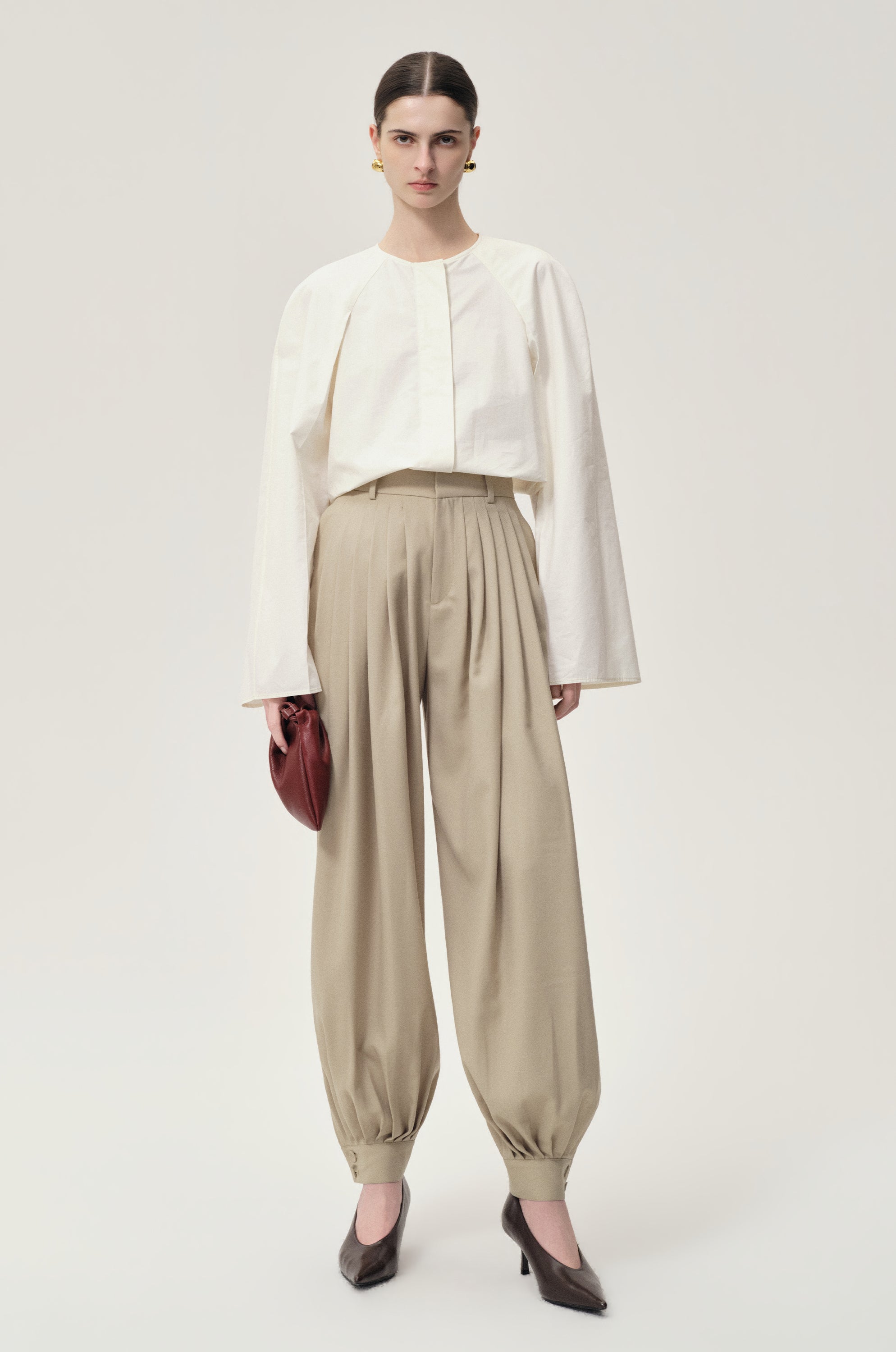 Balloon Pleat Trousers Fossil