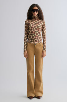 Corduroy Flared Trousers Sand