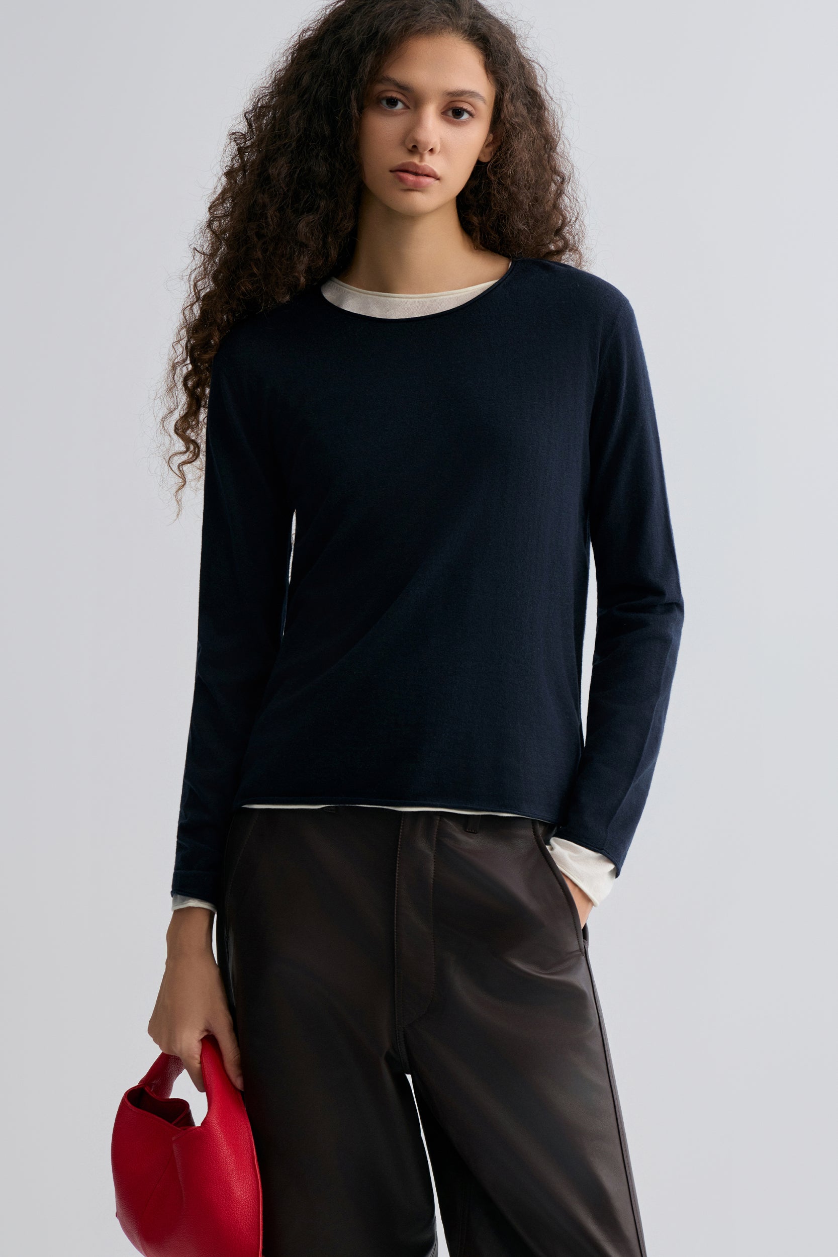 Cloudlike Knit Soft Crewneck Ink Blue