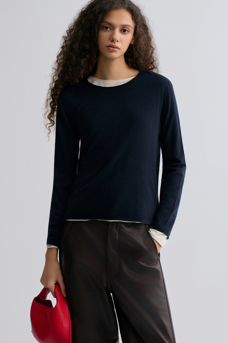 Cloudlike Knit Soft Crewneck Ink Blue