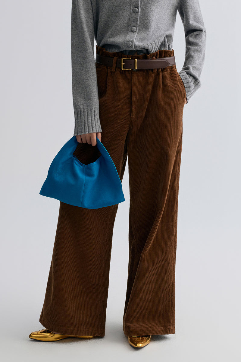 Corduroy Wide-leg Trousers Cocoa Brown