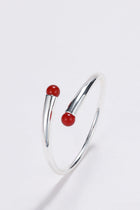 Silver carnelian wrap cuff bracelet