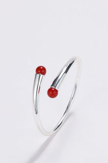 Silver carnelian wrap cuff bracelet