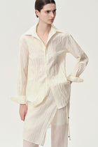 Crinkled Gauze Shirt Ecru