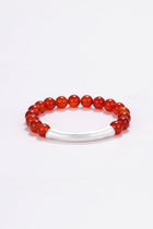 Magma carnelian and silver bracelet