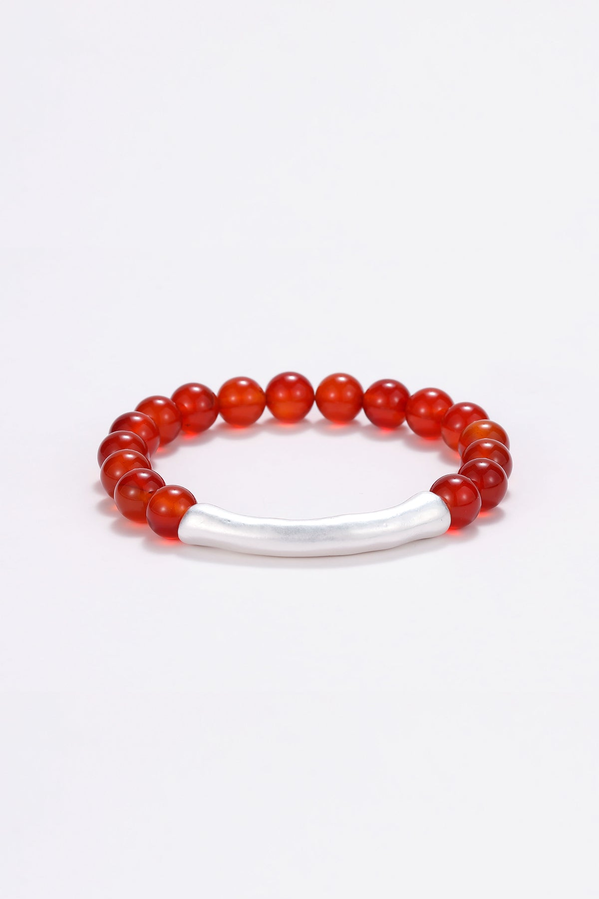 Magma carnelian and silver bracelet