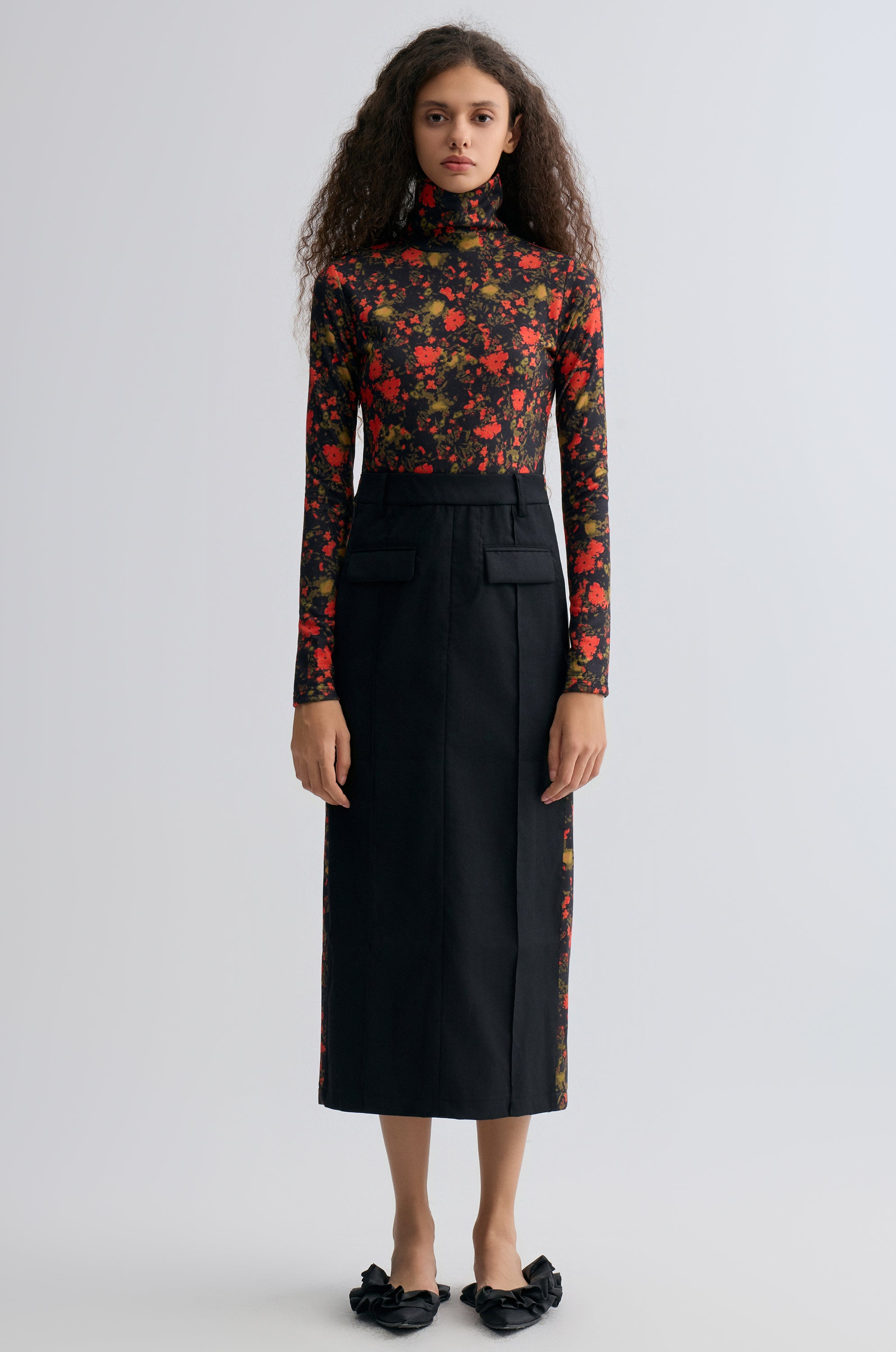 Deconstructed Printed Wool Dress