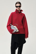 Vicky Turtleneck in Wool and Cashmere Red