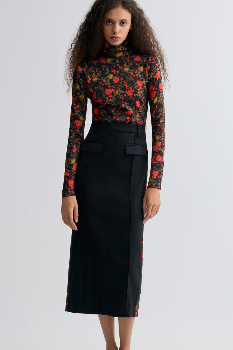 Deconstructed Printed Wool Dress