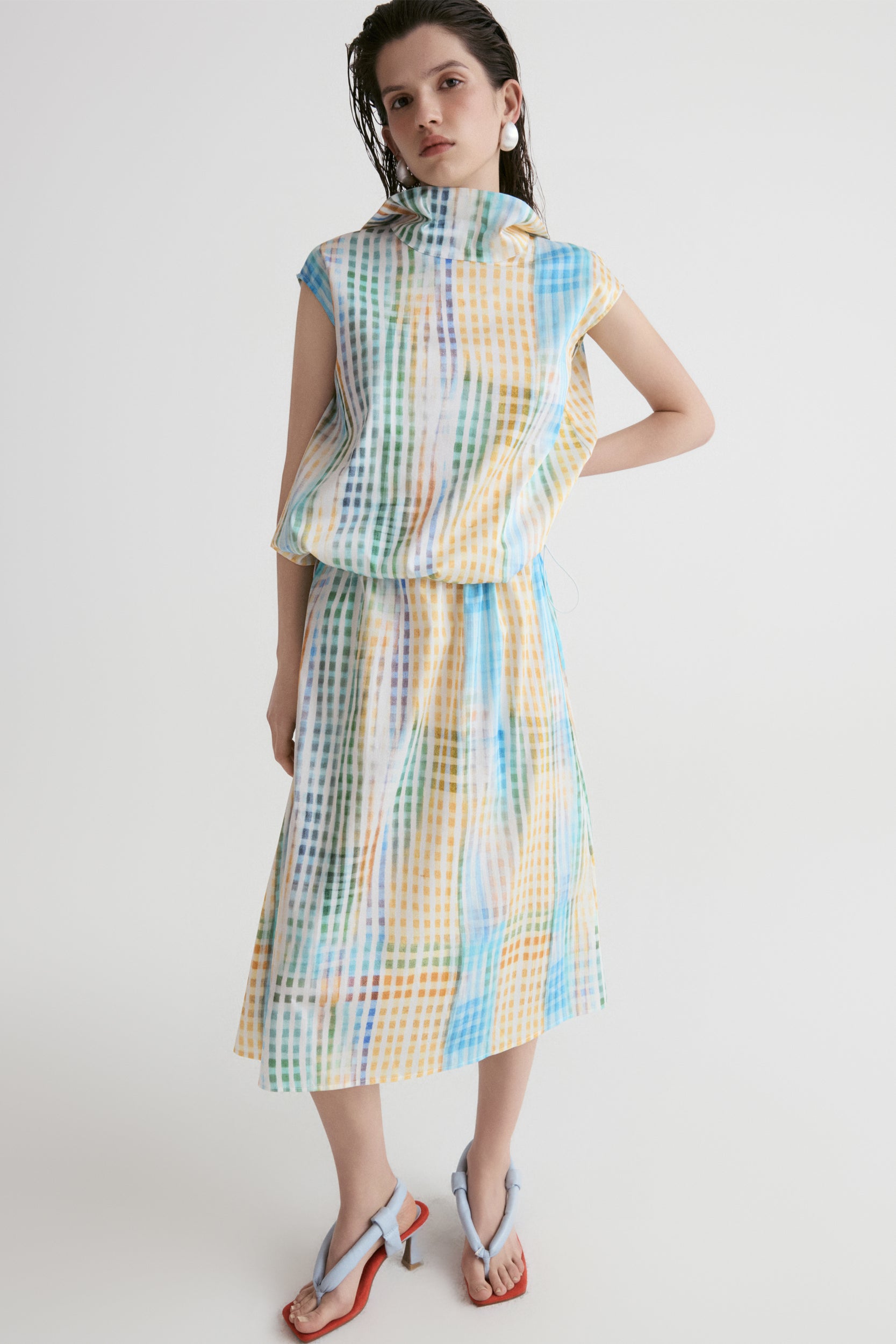 Amalfi Checked Elasticated Dress
