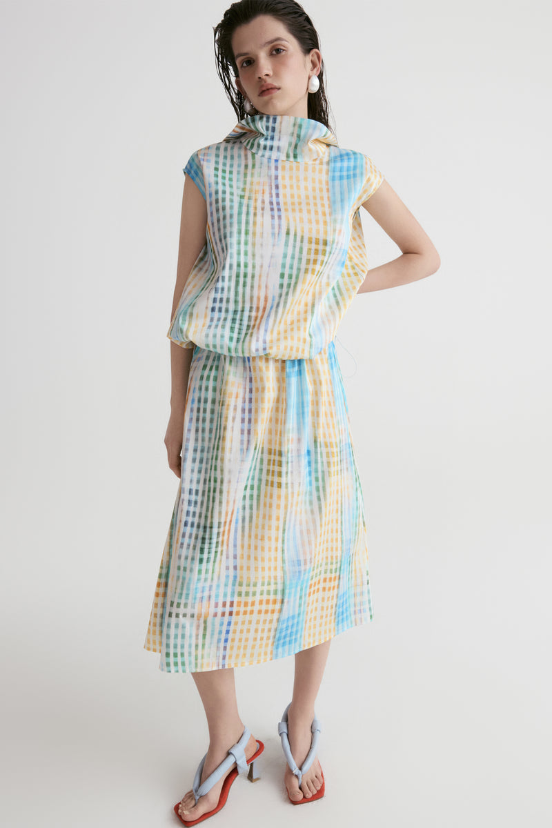 Amalfi Checked Elasticated Dress
