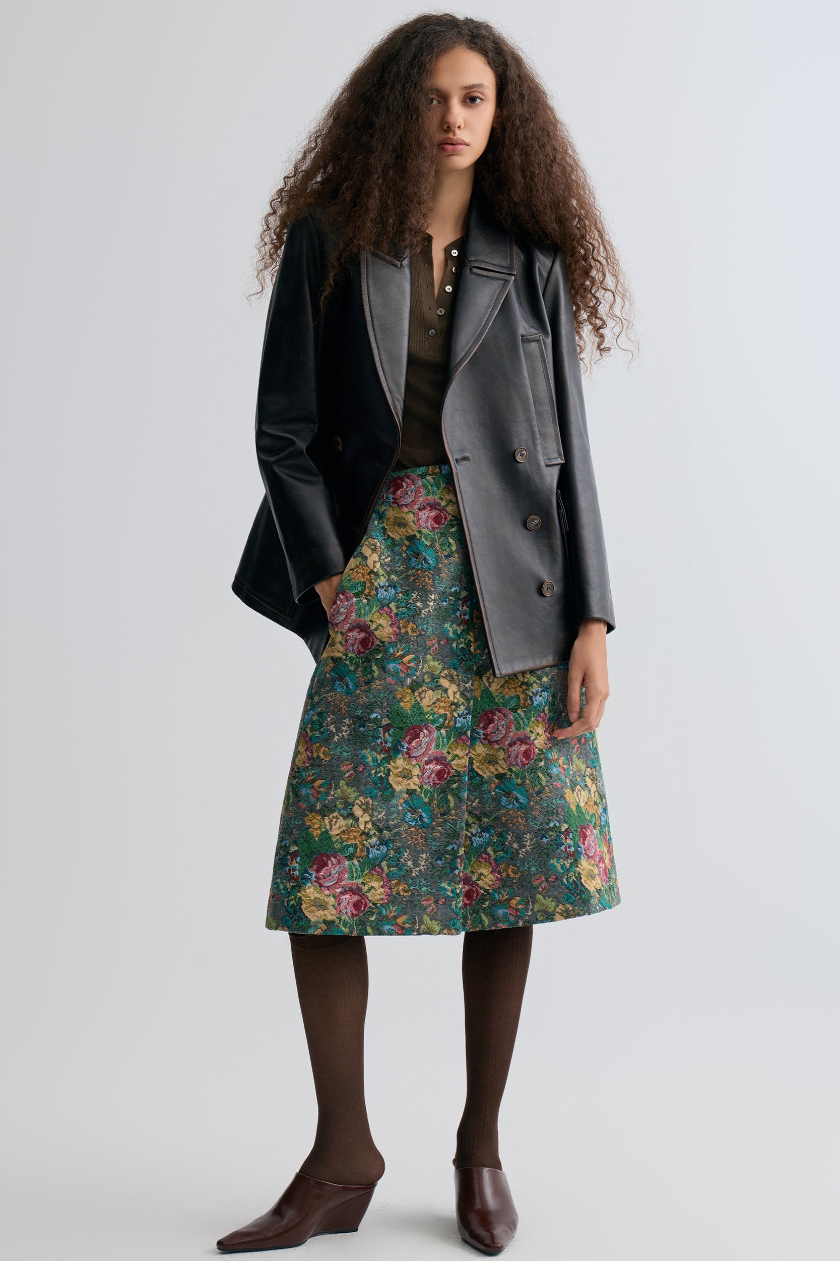 Rosetta Jacquard Skirt Grey
