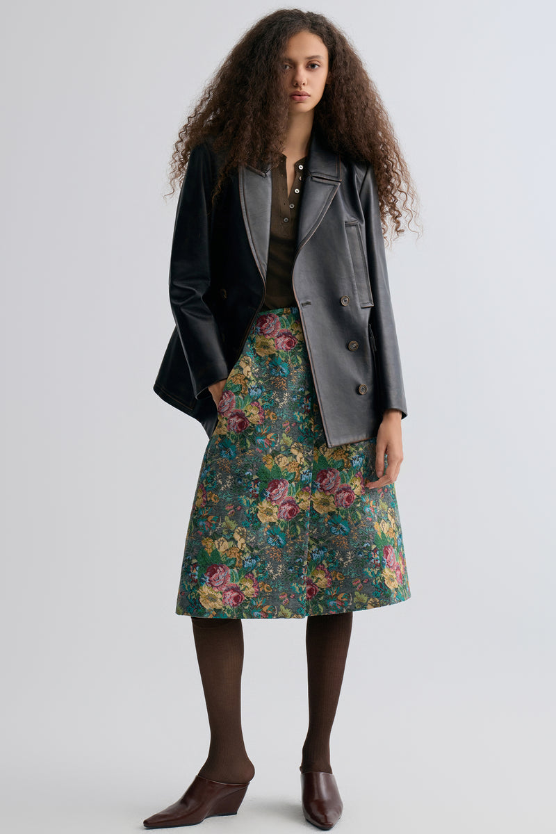 Rosetta Jacquard Skirt Grey